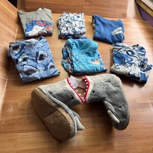 Shark theme pajama bundle size 6/8 cotton summer octopus ocean